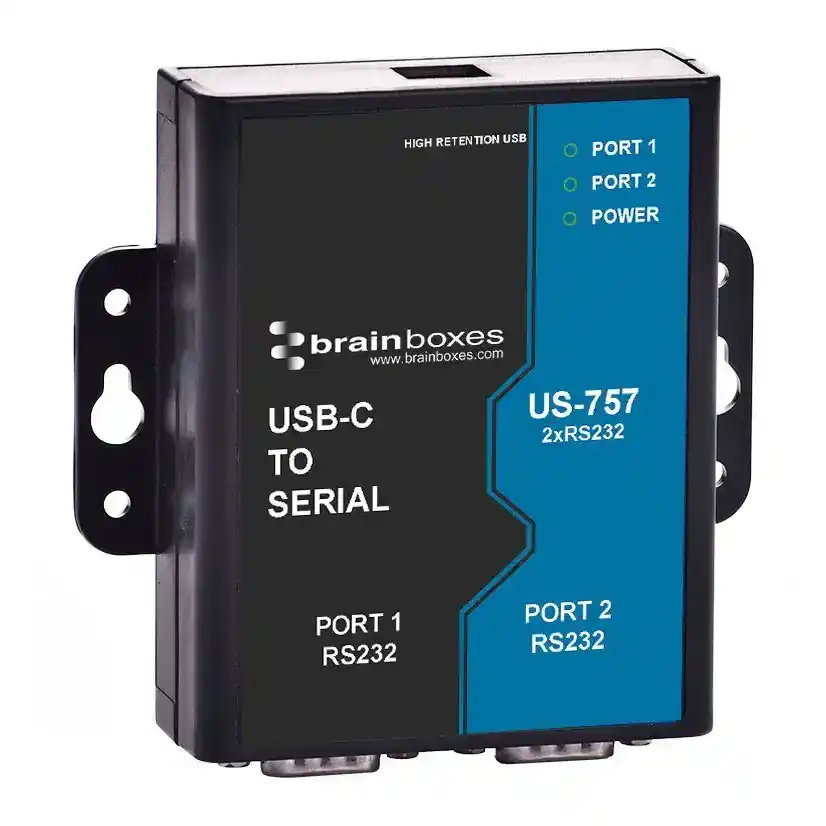 (image for) Brainboxes 2 Port USB-C to RS-232 Serial Adapter